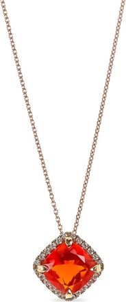 Lisa Nik 18kt rose gold Fire Opal necklace - Pink