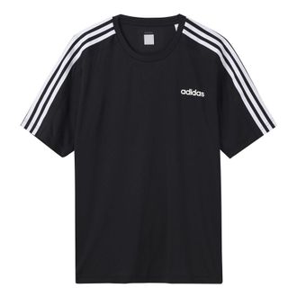 adidas D2M Tee Athleisure Casual Sports Short Sleeve Black DT3043