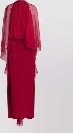 Alberta Ferretti asymmetric draped satin maxi dress