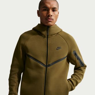 Nike Mens Tech Fleece Windrunner Full-Zip Jacket in Brown | HV0949-368