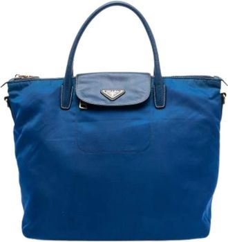 Prada Pre-owned Tote Bags, female, Blue, Size: ONE SIZE Pre-owned Vintage Satchel