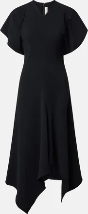 Victoria Beckham Asymmetric draped cady midi dress