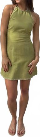 Rococo Sand Halter Neck Mini Dress In Green