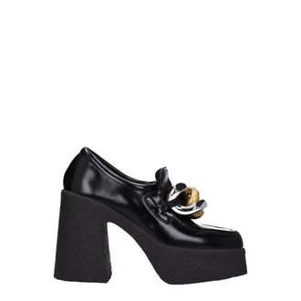 Stella McCartney Black Leather Platform Womens Loafers