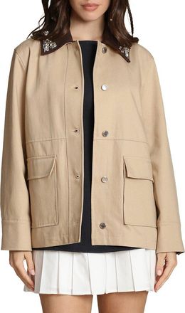 Avec Les Filles Embellished Collar Barn Jacket