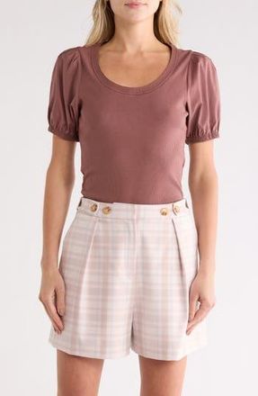 Derek Lam Willa Balloon Sleeve Top in Deep Mocha at Nordstrom Rack, Size X-Large