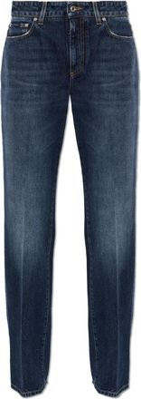 Dolce & Gabbana Jeans met vintage-effect - Dames - Regular Fit Jeans - Blauw - XS - Katoen - Jeans