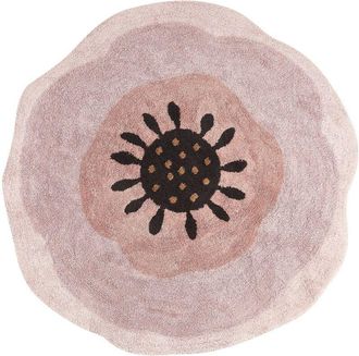 Beliani Kids Rug KHARAT Pastel Pink &oslash; 140 cm Cotton