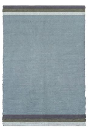 AFK Living Alfombra de algod&oacute;n reciclado tejida a mano azul 160 x 230 cm