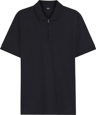 HUGO BOSS Dark Blue Solid Shirt Collar Polo