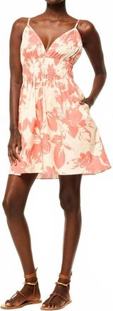 Misa Ezra Dress In Coral Blooms Poplin