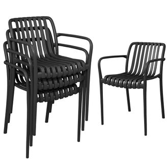 OUTSUNNY Sillas de jard&iacute;n 55x58.5x81.5 cm negro