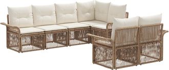 vidaXL Conjunto De Sof&aacute;s De Jard&iacute;n 7 Uds. 7-n&uacute;mero De Plazas Beige Vidaxl