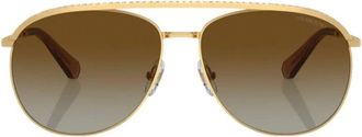 Swarovski Dames Zonnebril 0Sk 7005 Aviator Goud Polar Gradient Bruin 4004T5 58 - Dames - Zonnebrillen - Geel - ONE Size - Accessoires