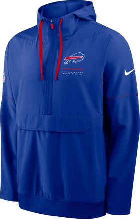 Nike Buffalo Bills Sideline Anorak Nike Mens NFL 1/2-Zip Hooded Jacket in Blue | 03AT059K81-EKU