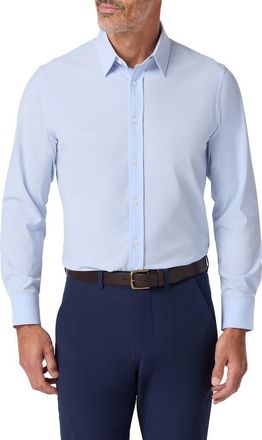 Mizzen+Main Mens Leeward Trim Fit Solid Performance Button-Up Shirt in Light Blue Solid at Nordstrom, Size Xx-Large
