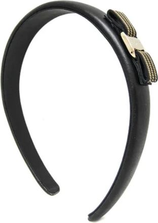 Ferragamo Pre-owned Leather hair-accessories - Dames - Vintage Accessoires - Zwart - ONE Size - Vintage