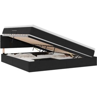 vidaXL Storage Bed with Mattress Black 200 x 200 cm Velvet vidaXL