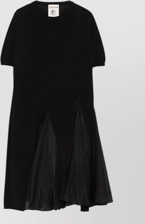 Semicouture cotton and silk panelled pleated mini dress