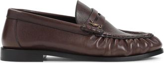 Saint Laurent Schoenen, Dames, Bruin, 38 1/2 EU, Leer, Le Loafer Supple in Matte Leather