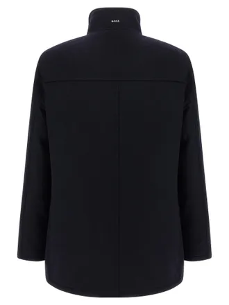 HUGO BOSS Wool and Cashmere Blend Coat - Black