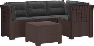 vidaXL Sof&aacute; De Jard&iacute;n Para 4 Personas Con Cojines Y Dise&ntilde;o De Rattan Vidaxl