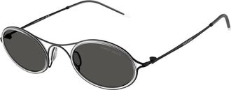 Giorgio Armani Ar6187 Oval Zonnebril - Heren - Accessoires - Zwart - Maat: 48 MM