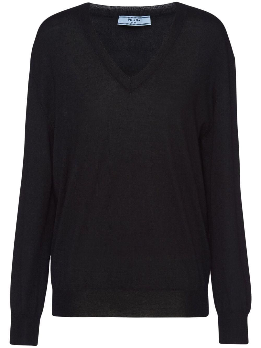 トップス v argyle neck sweater knit Prada