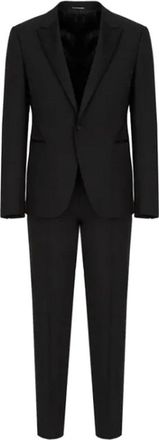Emporio Armani Enkelrijig wollen pak - Heren - Business pakken - Zwart - XL - Wol - Kostuums