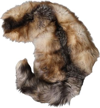 Dolce & Gabbana Brown Frost Fox Fur Neck Warmer Winter Womens Scarf