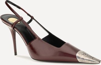 Saint Laurent D&eacute;collet&eacute; Jeanne in pelle liscia Woman 38.5