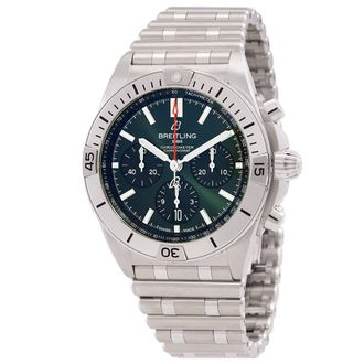 Breitling Chronomat B01 42 Chronograph Automatic Green Dial Mens Watch AB0134101L2A1