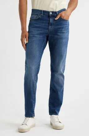 Mavi Steve Athletic Slim Fit Jeans in Deep Brushed Williamsburg at Nordstrom, Size 32 X 32