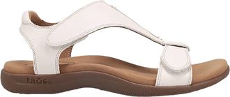 Taos Womens The Show Leather Backstrap Sandal In White Leather