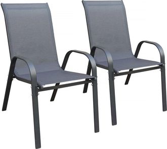 Habitat et Jardin Silla De Jard&iacute;n cordoba De Textilene - Phoenix - Juego De 2 - Antracita