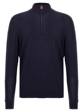 Kiton Navy Blue Logo Cardigan