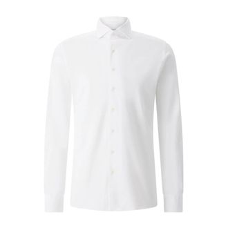 Profuomo Japanese Knitted Shirt - Heren - Zakelijke Overhemden - Wit - 3XL - Katoen - Overhemden