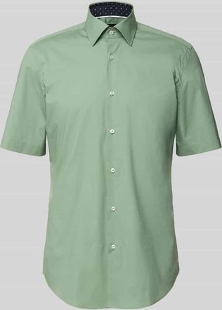 HUGO BOSS Regular Fit Business-Hemd mit 1/2-Arm Modell Joe in Gruen, Größe 41