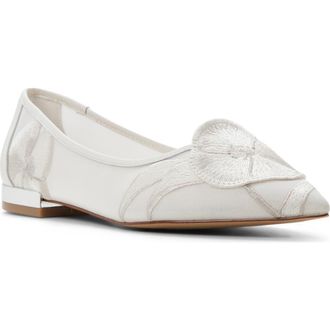 Ted Baker Ella Mae Pointed Toe Flat in White at Nordstrom, Size 9.5