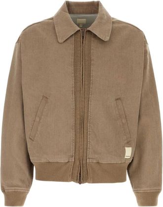 Emporio Armani Jassen, Heren, Bruin, M, Denim, Bruine Stretch Denim Bomberjack