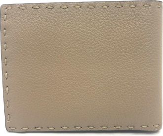 Fendi Gray Leather Wallet (Bi-Fold) (Pre-Owned)