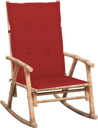 vidaXL Silla Mecedora Con Coj&iacute;n Bamb&uacute; Vidaxl