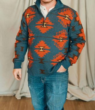 Tasha Polizzi Morgan Pullover Sweater In Navy/red