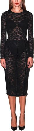 Fleur du Mal Le Stretch Lace Pencil Skirt in Black at Nordstrom, Size X-Small