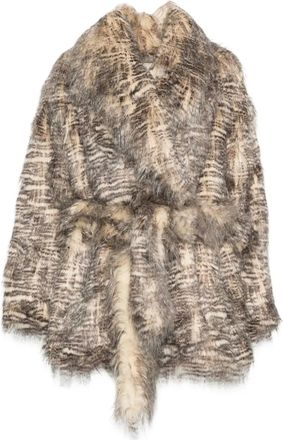 Entire studios Juno tiger-print faux-fur coat - Neutrals