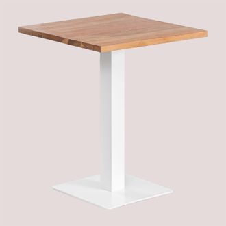 Sklum Mesa Bar Cuadrada En Madera De Acacia Ristretto Sklum