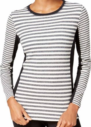 Calvin Klein Womens Striped Thermal Top In Surf The Webblack