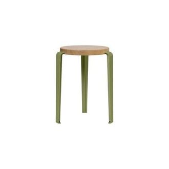 Tiptoe Stackable stool Lou - Green - Powder coated steel - Designer Gregory Cibert
