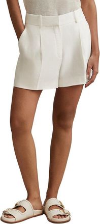 Reiss Lori Linen-Blend Pleated Short