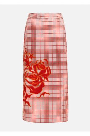 Essentiel Womens Jaman Fitted Pencil Skirt In Combo3 Orange Brulee